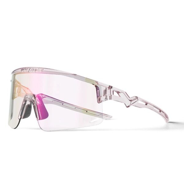 Rockbros Cycling Glasses Photochromic, with UV Protection and Corrective Insert, Clear - Purple