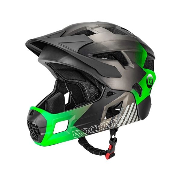 Rockbros TS-61 10110061004 Childrens Bike Helmet with Detachable Chin Size M (54-57) - Green
