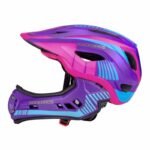 Rockbros TT-32SBPP-S childrens bicycle helmet with detachable chinbar, size S - purple-pink - Image 2
