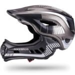 Rockbros TT-32SBTG-S childrens bicycle helmet with removable chinbar, size S - gray - Image 2