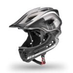Rockbros TT-32SBTG-S childrens bicycle helmet with removable chinbar, size S - gray