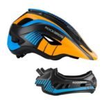 Rockbros TT-32SOBL-S childrens bicycle helmet with removable chinbar, size S - black and orange - Image 6
