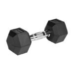 Rubber-coated cast iron dumbbells HEX 2x6 kg REBEL ACTIVE - Image 4