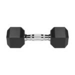 Rubber-coated cast iron dumbbells HEX 2x6 kg REBEL ACTIVE - Image 5