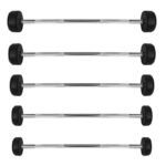 Rubber-coated fixed barbell/bar HMS 40 kg GSG-40
