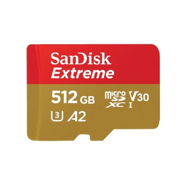 SANDISK EXTREME microSDXC MEMORY CARD 512 GB 190/130 MB/s A2 C10 V30 UHS-I U3