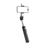 Selfie stick WC13YDS telescopic tripod 1.3m with double lamp and phone holder - black - Image 2