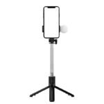 Selfie stick WR1YXS telescopic tripod 0.71m with round lamp - black - Image 2