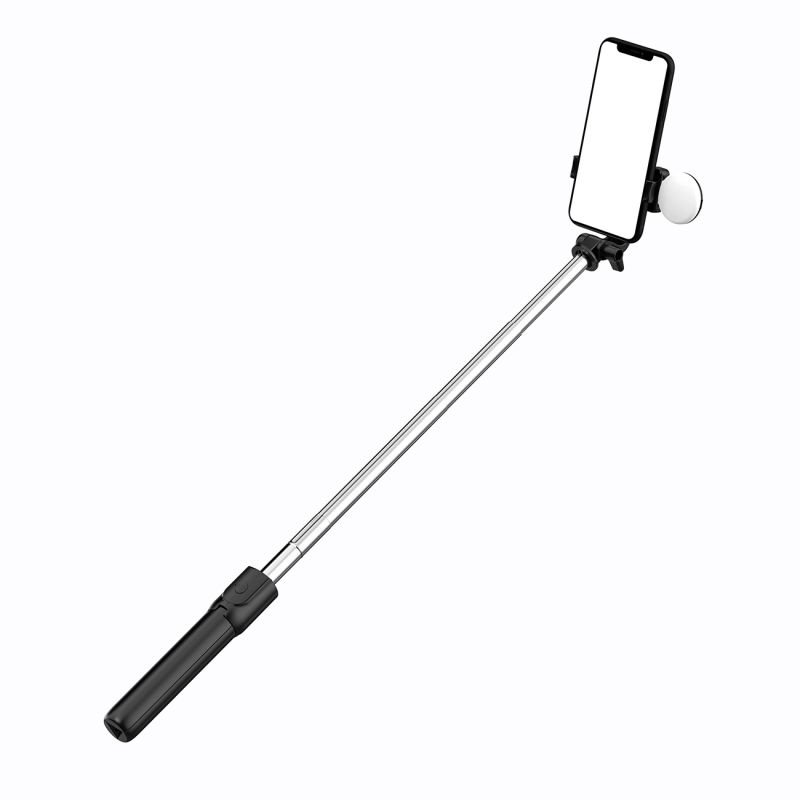 lupin-wear-ca-selfie-stick-wr1yxs-telescopic-tripod-0-71m-with-round-lamp-black-2377807 Selfie stick WR1YXS telescopic tripod 0.71m with round lamp - black - Image 1