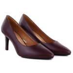 Sergio Leone 1336 burgundy pointed toe pumps for women - Image 3