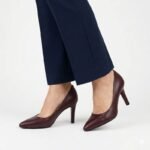 Sergio Leone 1336 burgundy pointed toe pumps for women - Image 5