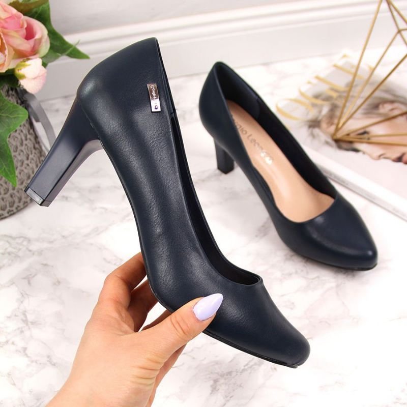 lupin-wear-ca-sergio-leone-navy-blue-block-heel-pumps-1491132 Sergio Leone navy blue block heel pumps - Image 1