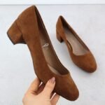 Sergio Leone PB291 camel suede block heel pumps - Image 2