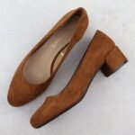 Sergio Leone PB291 camel suede block heel pumps - Image 4