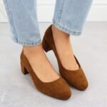 Sergio Leone PB291 camel suede block heel pumps - Image 6