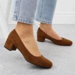 Sergio Leone PB291 camel suede block heel pumps - Image 7