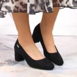 Sergio Leone W SK314D Suede Heeled Pumps Black - Image 3