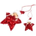 SET OF 3 PENDANTS STAR DOLLS RED SEQUINS - Image 2