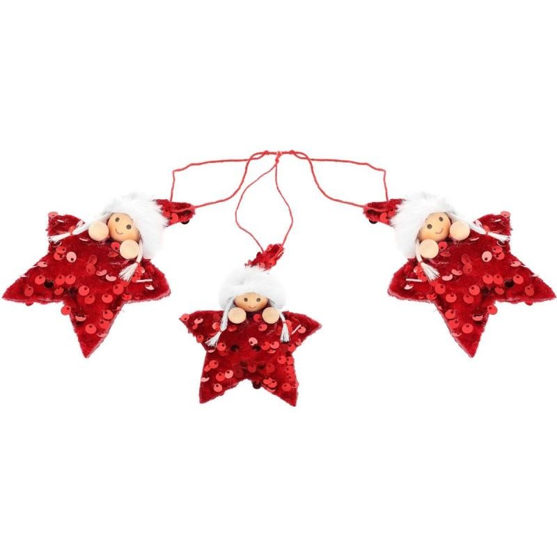 lupin-wear-ca-set-of-3-pendants-star-dolls-red-sequins-1844536 SET OF 3 PENDANTS STAR DOLLS RED SEQUINS - Image 1