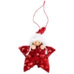 SET OF 3 PENDANTS STAR DOLLS RED SEQUINS - Image 3