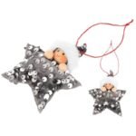 SET OF 3 PENDANTS STAR DOLLS SILVER SEQUINS - Image 2