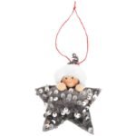 SET OF 3 PENDANTS STAR DOLLS SILVER SEQUINS - Image 3