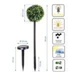 SET OF SOLAR LAMPS 3 BOXWOOD BALLS 27 LED - Image 7