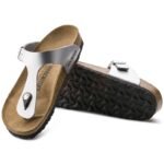 Silver Birkenstock Gizeh Birko-Flor narrow womens flip-flops (0043853) - Image 5