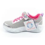Skechers S Lights LED Childrens Velcro Shoes for Girls Gray - Image 3