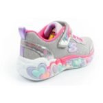 Skechers S Lights LED Childrens Velcro Shoes for Girls Gray - Image 4