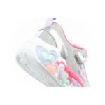 Skechers S Lights LED Childrens Velcro Shoes for Girls Gray - Image 7