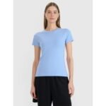 Slim T-shirt with print for women 4F 4FWMM00TTSHF2674-32S