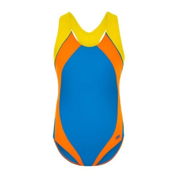 Swimsuit 010 blue-pom 122 girls