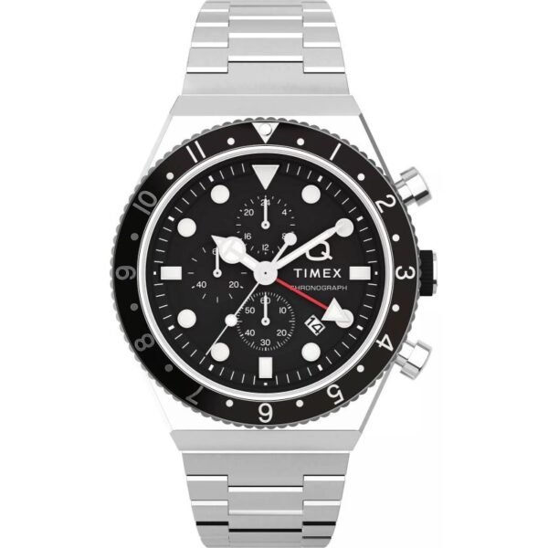 TIMEX Q Timex 3-Time Zone Chronograph TW2V69800 Mens Watch + BOX