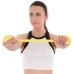 TRAINING TAPE FOR PILATES EXERCISES 2000x150x0.25MM 5-8KG YELLOW - Image 3