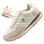 US Polo Assn sports shoes sneakers womens fashionable comfortable ecru