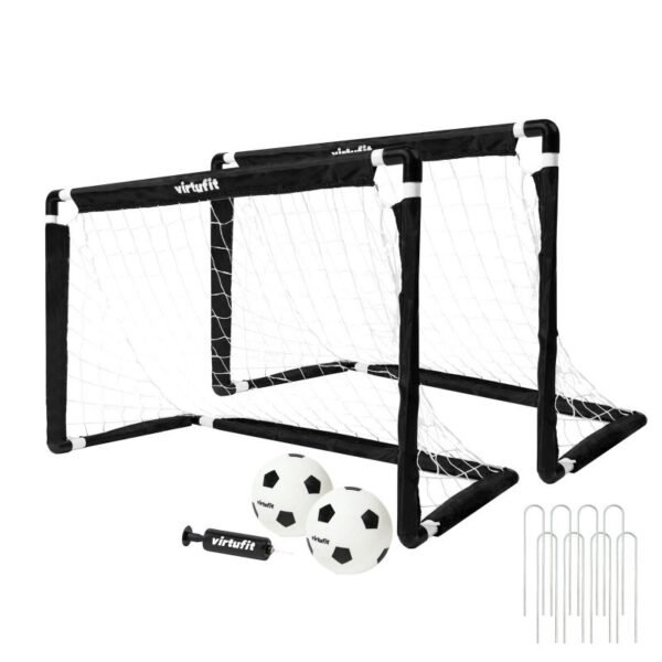 VIRTUFIT CHILDRENS SOCCER GOAL SET WITH 2 BALLS AND PUMP - SOCCER GOALS - 92