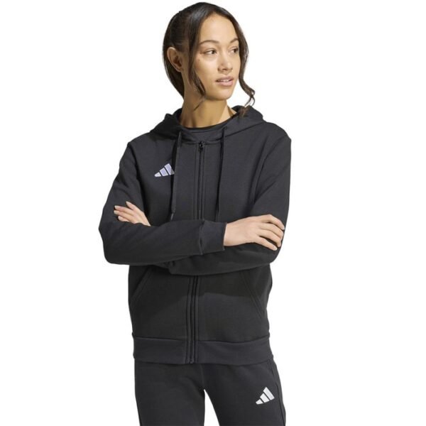 Womens adidas Entrada 26 Full Zip Hoodie Black KF5939