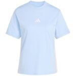 Womens adidas Essentials 3-Stripes Cotton T-shirt, light blue KB7119 - Image 2