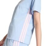 Womens adidas Essentials 3-Stripes Cotton T-shirt, light blue KB7119 - Image 5