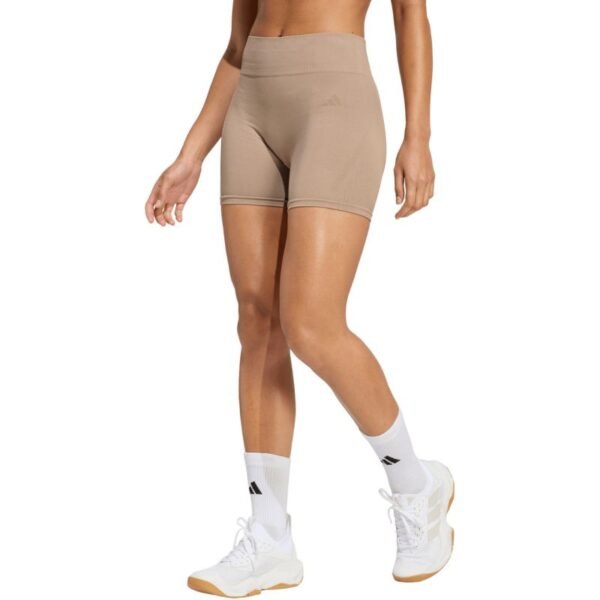 Womens adidas Workout Essentials 4 inch beige shorts JX3926