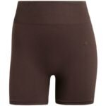 Womens adidas Workout Essentials Knit 4 Inch Leggings Brown KE5841 - Image 2