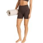 Womens adidas Workout Essentials Knit 4 Inch Leggings Brown KE5841