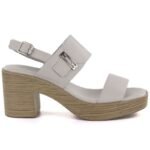 Womens ash-gray heeled sandals M.Daszyński MR23126-9 - Image 2