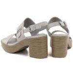 Womens ash-gray heeled sandals M.Daszyński MR23126-9 - Image 3