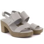 Womens ash-gray heeled sandals M.Daszyński MR23126-9 - Image 4