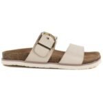 Womens beige flip-flops with buckle Potocki 54325 - Image 2