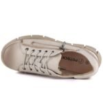 Womens beige leather platform shoes Cambell 26-19305 - Image 3