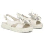 Womens beige leather wedge sandals Filippo DS6965 - Image 4