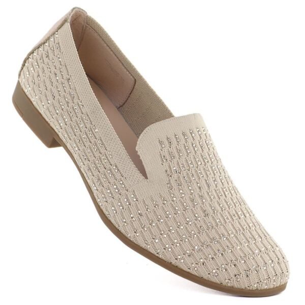 Womens beige lords shoes with zircons Bugatti TT2N4205